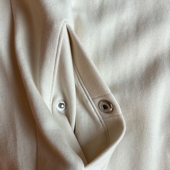 Banana Republic - Full Zip Cream Sweater Jacket - Snap Pockets Men Sz L Cotton - Picture 3 of 11